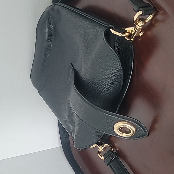 Coach Addie Bag Classic Pebbled Black Leather Turnlock Shoulder Crossbody C2814 - Picture 10 of 12